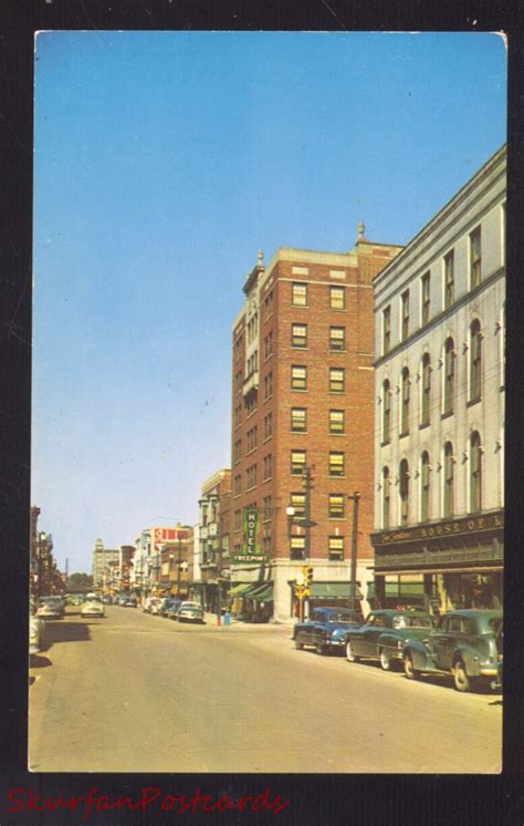 Freeport Illinois Downtown Main Street Scene 1950s Cars Vintage