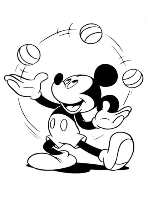 Mickey Mouse Brincando Com Bolas Para Colorir Imprimir E Desenhar