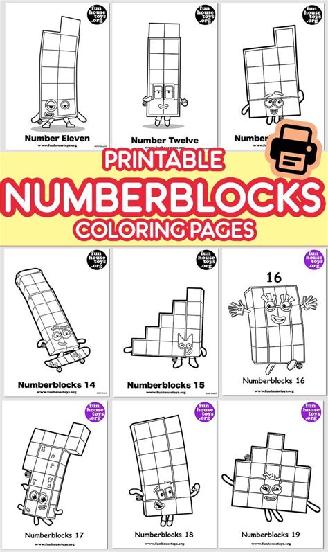 numberblocks printables fun printables  kids coloring pages  kids