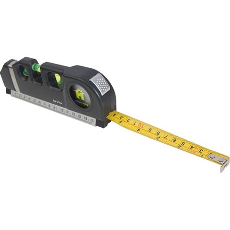 Cheap tape measures will be narrow and will lose their shape after a few feet or so when extended. Laser Level with 8' Tape Measure | Brand IQ - Buy promotional products in Webster, United States