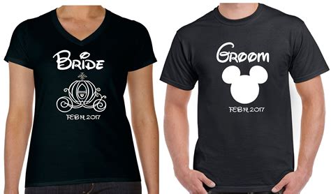 Bride And Groom Matching Couples T Shirt Disney Bride Groom Shirts