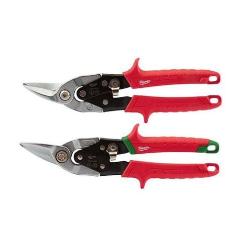 Milwaukee 10 In Left Cut Aviation Snips With 10 In Right Cut Aviation