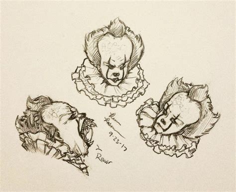 How to draw pennywise | it. Pennywise sketches! by ButeonineOwl