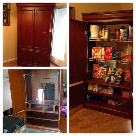 I Took This Armoire And Turned It Into A Pantry Before And After