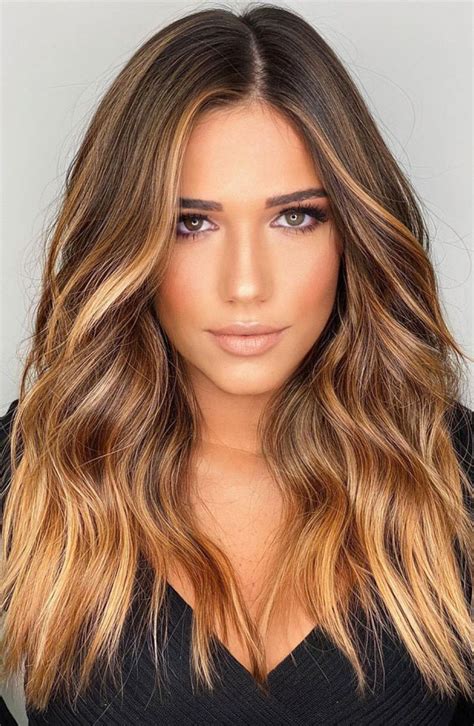 35 ways to upgrade brunette hair light brown with glossy honey blonde tips
