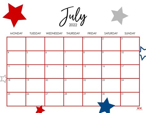 July 2022 Calendars 33 Free Printables Printabulls July 2022 Calendar