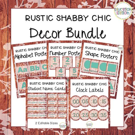 Rustic Shabby Chic Themed Classroom Decor Items Bundled Together For A
