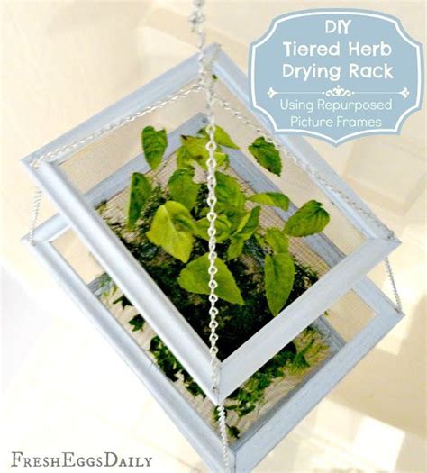 Diy Tiered Herb Drying Rack Using Repurposed Picture Frames Herb