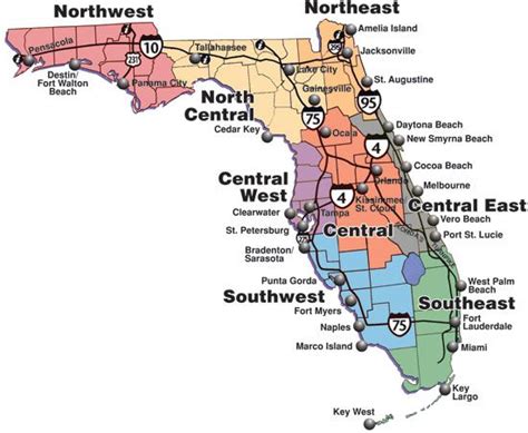 Free Florida Road Map Printable Map Of Florida Florida Road Map