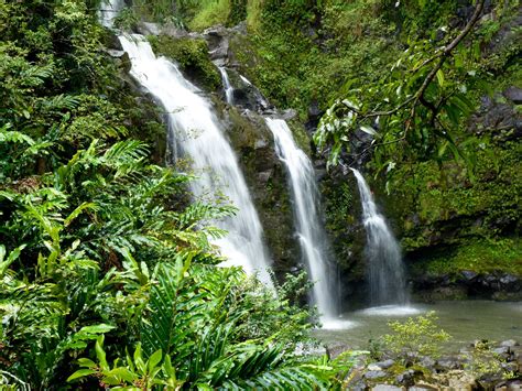 Beautiful Waterfalls In Hawaii Image Free Stock Photo