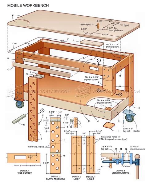 Mobile Workbench Plans • Woodarchivist
