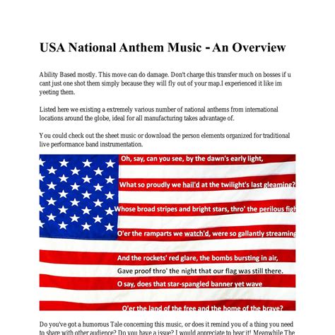 Usa National Anthem Music An Overviewpdf Docdroid
