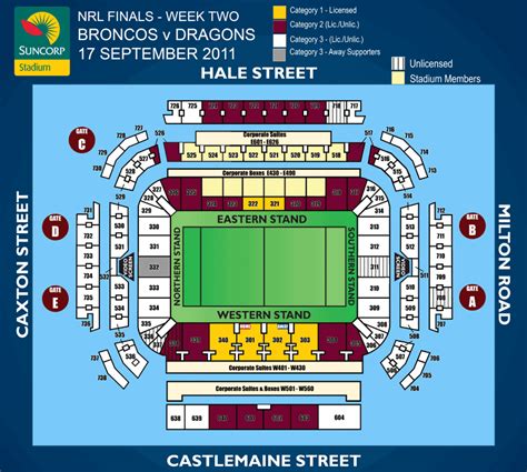 7 Images Broncos Seating Map Suncorp And View Alqu Blog