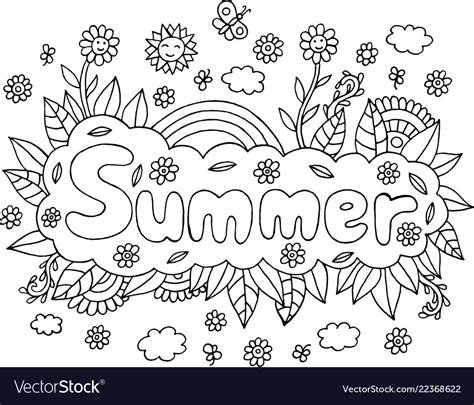 Coloring Page For Adults With Mandala And Summer Vector Image