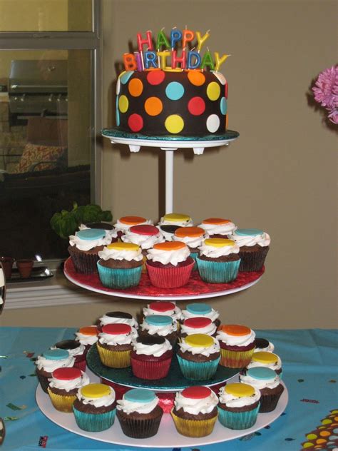 Chocolate Polka Dot Cake And Cupcakes CakeCentral Com