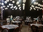 Black and white damask party. Feather centerpieces. | Feather ...