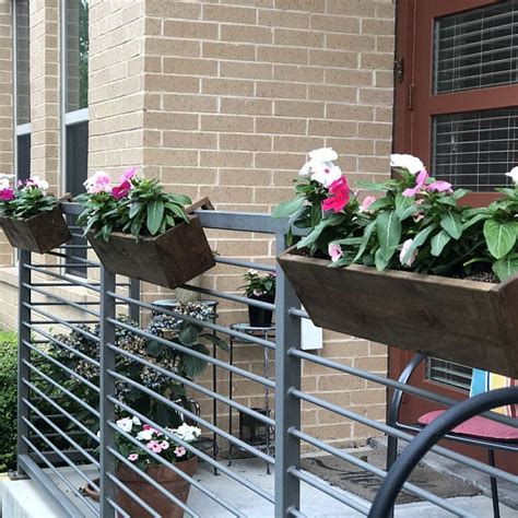 Balcony Rail Planter Box Outdoor Planter Box Railing Etsy Outdoor