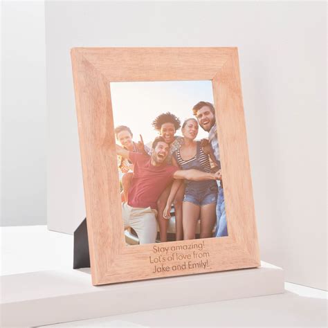 Engraved Wooden Portrait Photo Frame Message Gettingpersonal