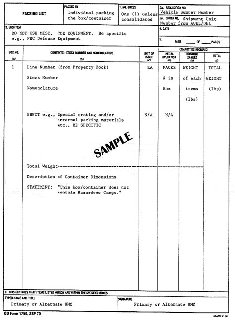 Army Da Form 1750 Fillable Printable Forms Free Online