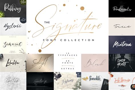 Signature Font Collection 15in1 Stunning Script Fonts ~ Creative Market