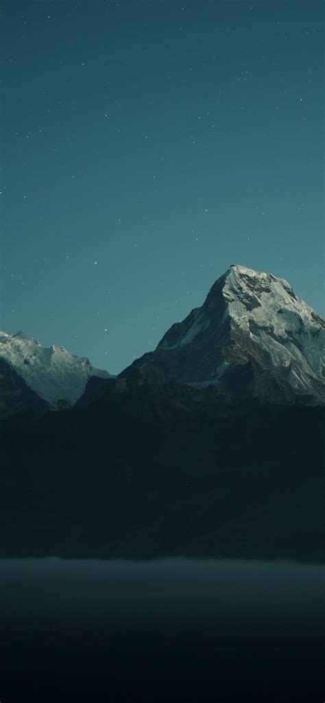 1242x2688 Resolution Mountains In Dark Night Iphone Xs Max Wallpaper