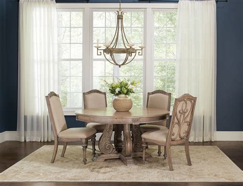 A dining room should be a place where everyone gathers, shares and enjoy themselves in your home. Ilana Antique Linen Round Dining Room Set from Coaster ...