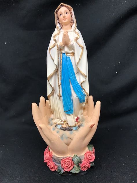 Blessed Virgin Mary Our Lady Of Lourdes Statue Religious Etsy