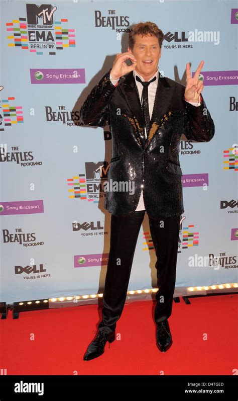 Us Actor David Hasselhoff Arrives For The Mtv Europe Music Awards At O2