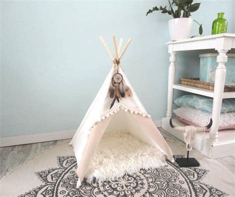 Pet Teepee Including Fake Fur Or Soft Rib Pillow Tent Tipi Etsy