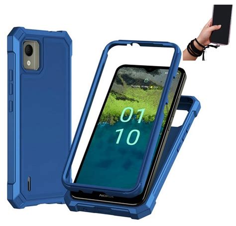 Phone Case For Nokia C110 Full Body Shockproof Bp Hybrid Blue Wrist
