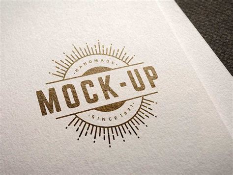 Logo Embossed On Heavy Stock Textured Paper Psd Mockup Psd Mockups
