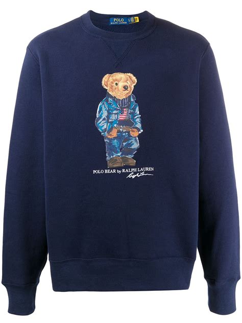 Polo Ralph Lauren Bear Print Fleece Sweatshirt Farfetch