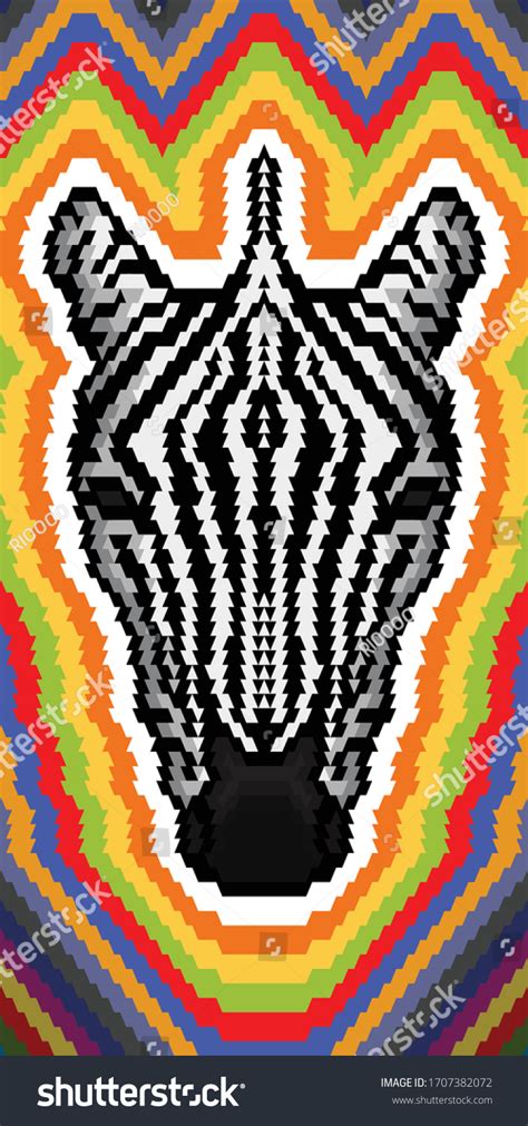 Zebra Head Pixel Art Creates Mass 库存矢量图（免版税）1707382072 Shutterstock