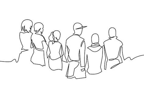 Group Of People Continuous One Line With Images Drawings Of Friends Drawing People Friends