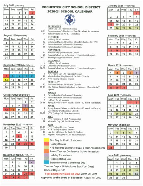 Updated Rta 2020 21 School Calendar