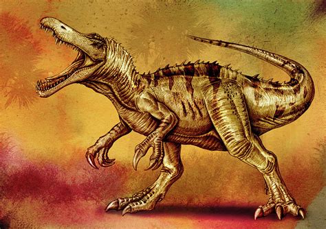 Baryonyx Walkeri Dinosaur Painting Painting By Aram Papazyan Fine Art