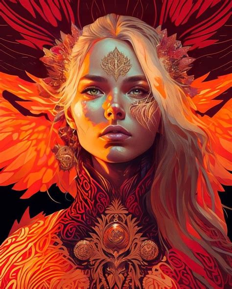 phoenix fantasy art women beautiful fantasy art portrait art