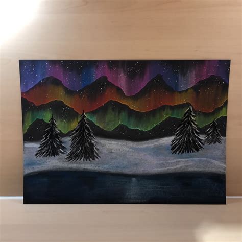 Chalk Pastel Aurora Borealis Christmas Art Projects Classroom Art Projects Winter Art Projects