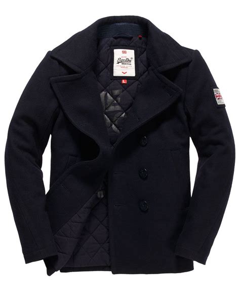 Mens Rookie Pea Coat In Navy Superdry Clothes Military Style