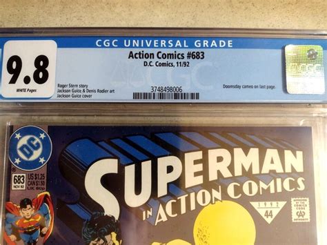 Superman In Action Comics 683 Graded Cgc 98 1st Print Doomsday Cameo