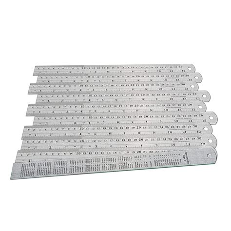 Stainless Steel Ruler 10 Pack Measuring Set Of 12 Inch30cm Metal
