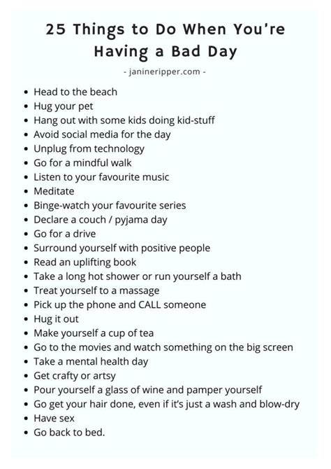 25 Things To Do When Youre Having A Bad Day Bad Day Quotes Having A