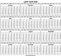 Leap Year 2020 Calendar - 366 Days | List of Leap Year 2020, 2024, 2028