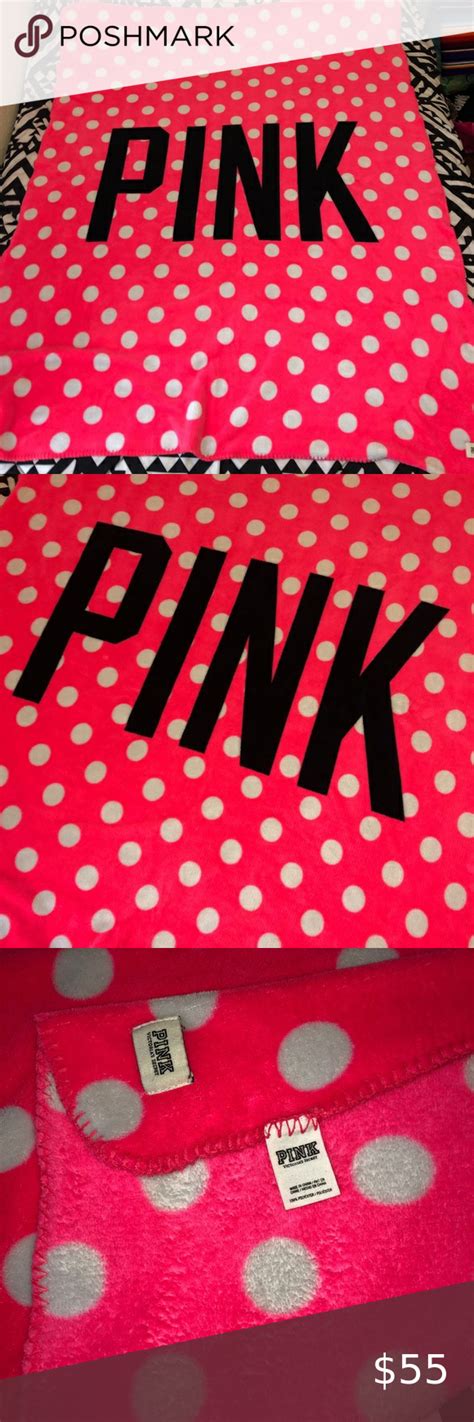 Victorias Secret Pink Polka Dot Blanket Throw Pink Polka Dots Polka
