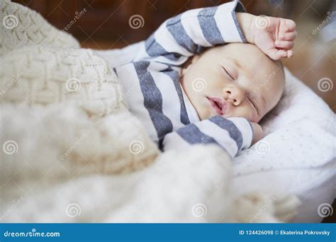 Adorable Baby Girl Sleeping In The Crib Stock Photo Image Of Infant