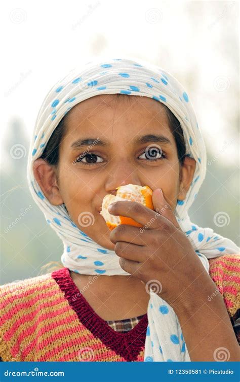 Poor Hungry Girl Stock Image Image 12350581