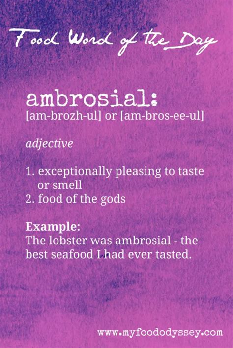 Food Word Of The Day Food Words Unusual Words Word Of The Day