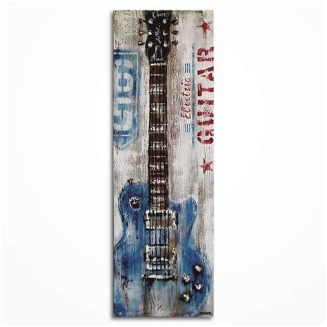 Guitar Art Rustic Vintage Inspired Music Art Gift For A Musician