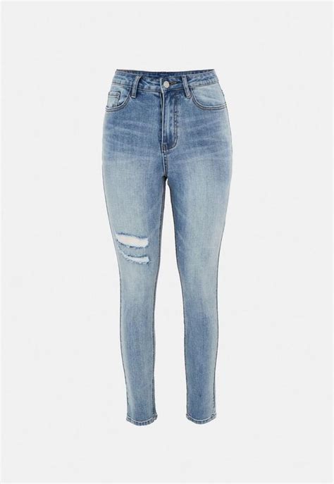 Blue Sinner Thigh Slash Skinny Jeans Missguided