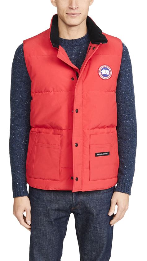 canada goose goose freestyle crew vest in red for men save 62 lyst